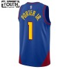 NBA Børn Trøje Denver Nuggets Michael Porter JR 1 2022-23 Jordan Statement Edition Blå Swingman